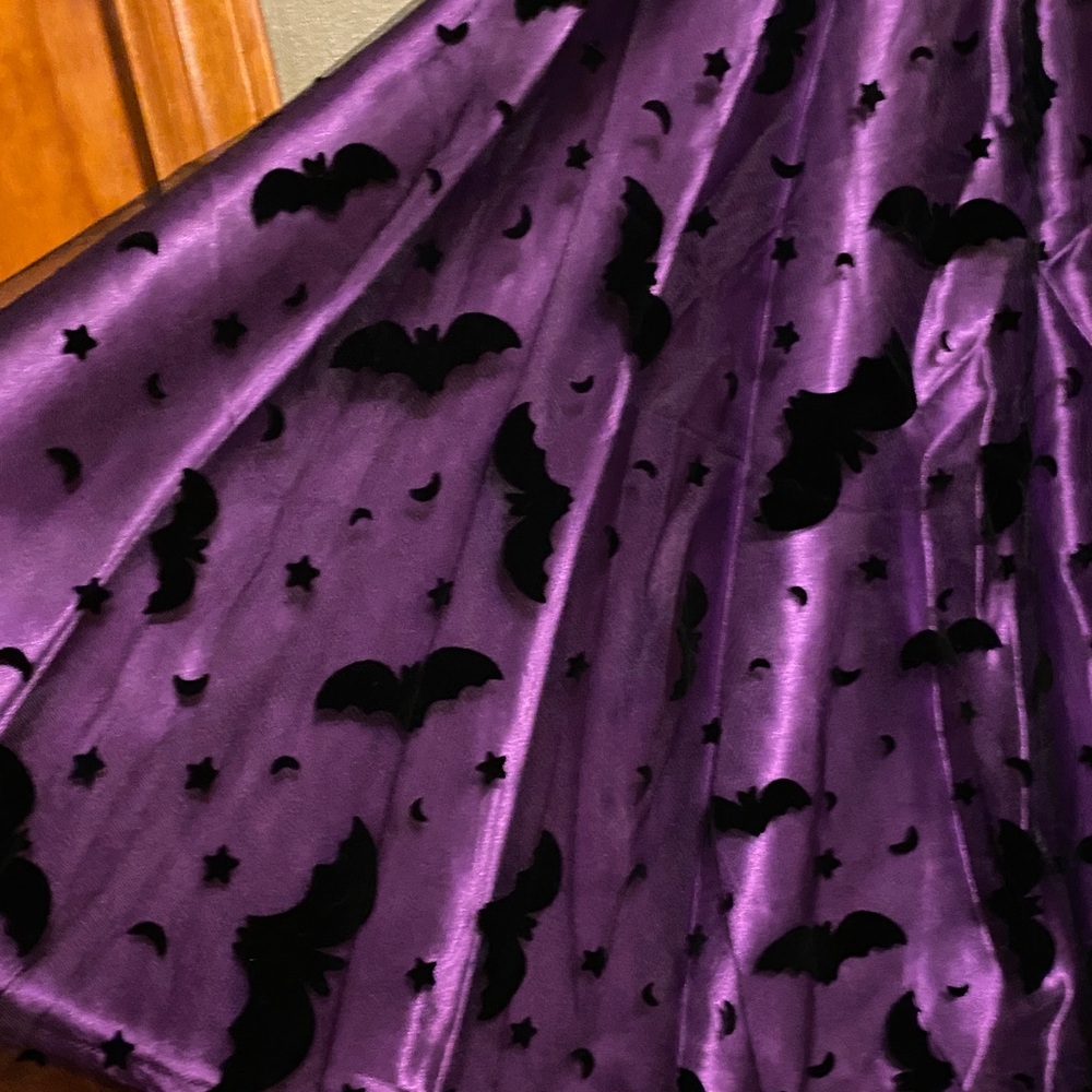 Purple/Black Velvet Bat Skirt - Picture 5 of 10